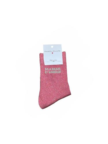 Chaussettes Maman d'Amour MILA and STORIES - Fuchsia